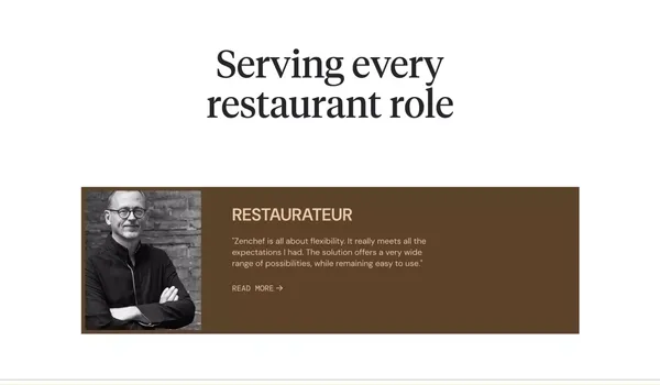 Restaurant software and restaurant management application - Landing design inspiration