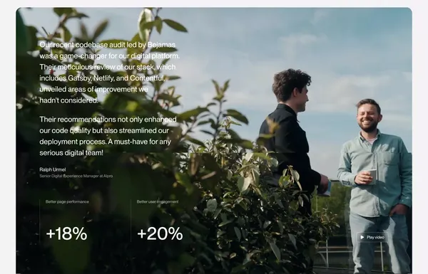 Bejamas: Building better websites - Landing design inspiration