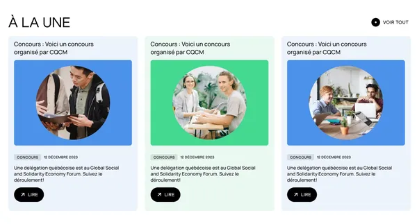 Appuyer le développement social et économique du Québec - CQCM - Landing design inspiration