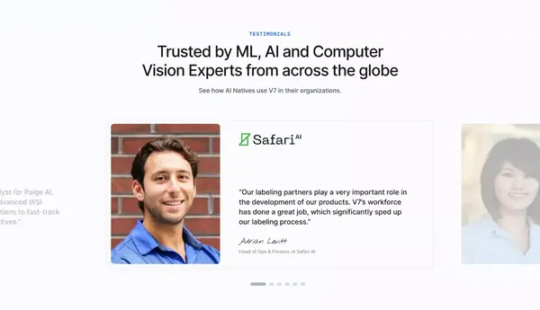 V7 Gen AI & Darwin | Accelerate AI Development & Automation - Landing design inspiration