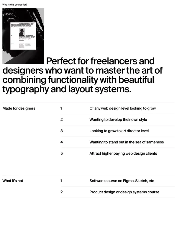 Typography in web design: Learn editorial style web design - Landing design inspiration