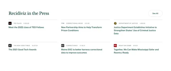 Recidiviz | A Criminal Justice Data Platform - Landing design inspiration