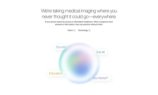Exo® | Portable Ultrasound Ecosystem for Point-of-Care Answers - Landing design inspiration
