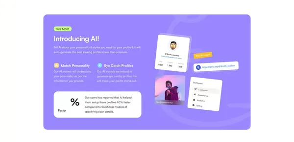 Link in bio tool: Everything you are, in one simple link | QuickLnk - Landing design inspiration