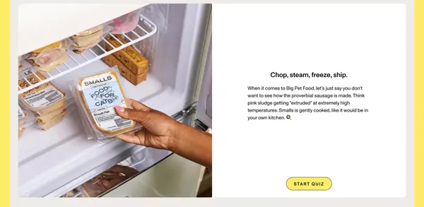 Fresh Human-Grade Cat Food Delivery | Smalls - Landing design inspiration