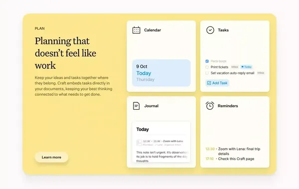 Craft — Docs and Notes Editor - website design inspiration