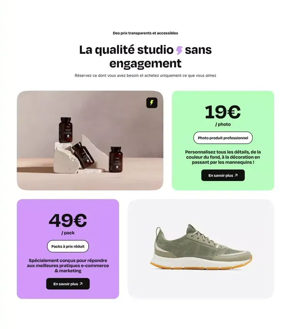 Shootime - Shooting clé en main sans vous déplacer - Landing design inspiration