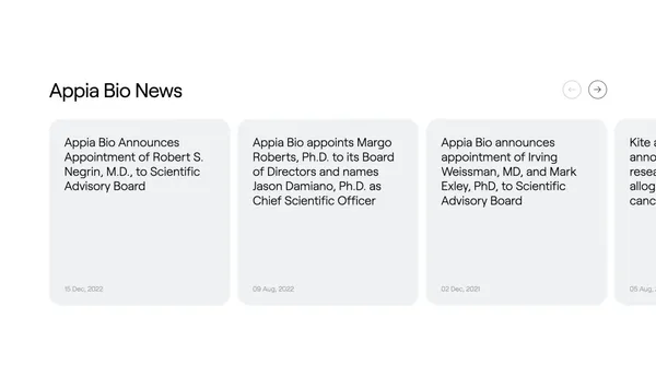 Appia Bio - Landing design inspiration
