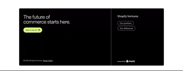 Shopify Ventures - Landing design inspiration