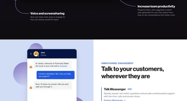Talk, AI-powered omnichannel engagement platform | Ortto - Landing design inspiration