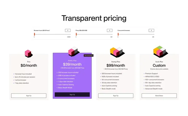 Browserbase: A web browser for AI agents & applications - Landing design inspiration