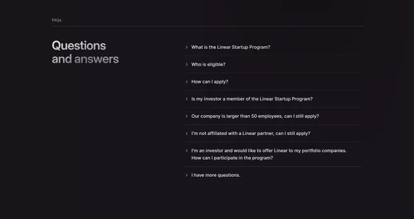 Linear for Startups – Linear - Landing design inspiration