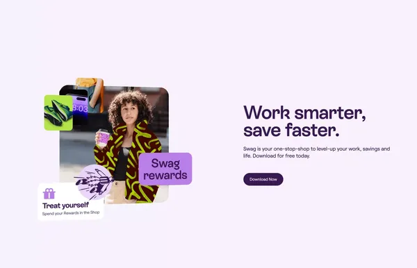 Swag: The All-in-one Superapp For Smarter Work, Career & Life. - Landing design inspiration