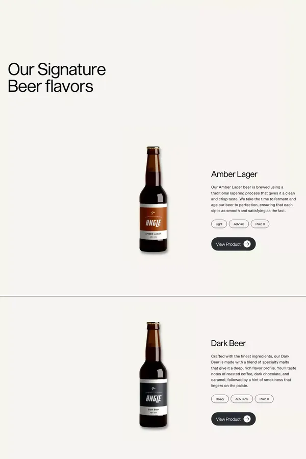 Angle Brewery | High-Quality Brews for Beer Lovers - Landing design inspiration