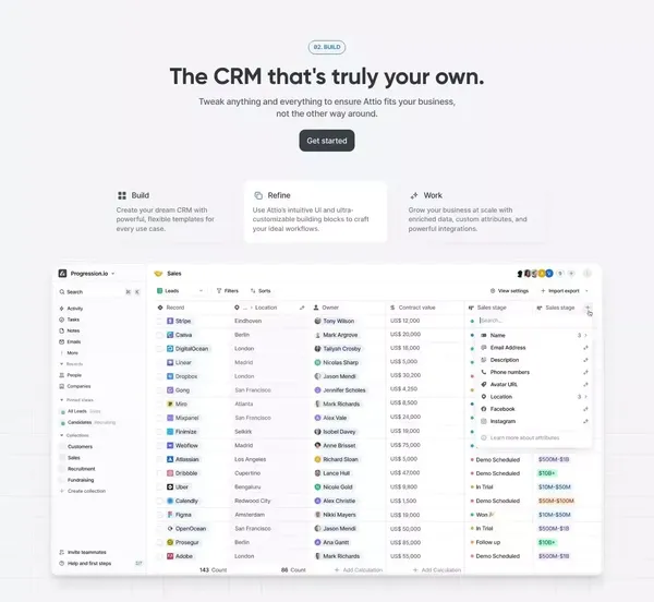 Attio: Customer relationship magic - Landing design inspiration