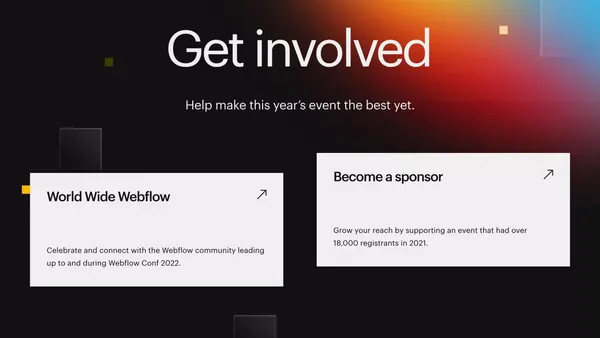 Webflow Conf 2022 | Webflow - Landing design inspiration
