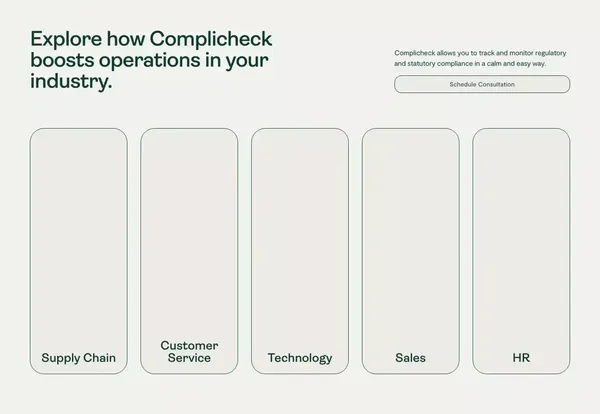 Complicheck - India's leading compliance solution - Landing design inspiration