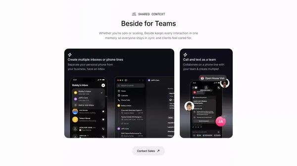 Beside - Landing design inspiration