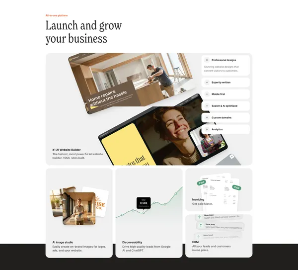 Durable AI Website Builder and Small Business Software - Landing design inspiration