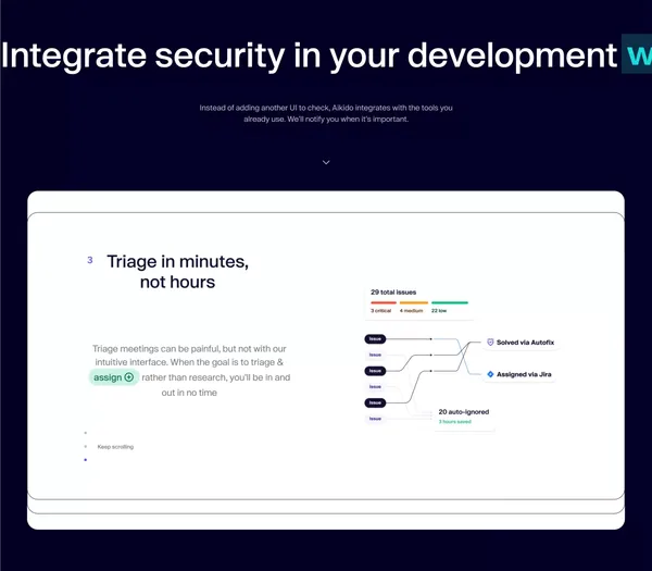 Aikido — an all-in-one AppSec product for code & cloud security - Landing design inspiration