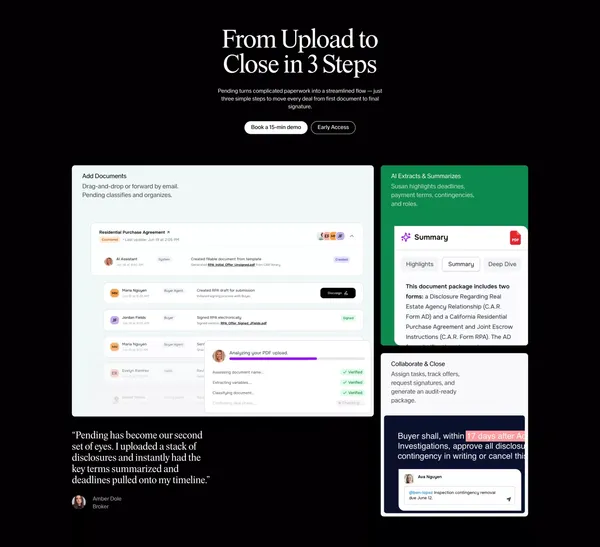 Pending.com - Landing design inspiration