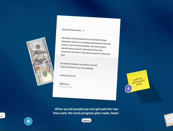 Acctual - Crypto Invoice & Billing Solution - Landing design inspiration