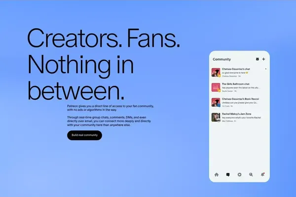 Patreon - Landing design inspiration