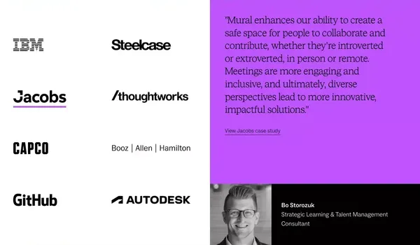 Mural is a collaborative intelligence company | Mural - Landing design inspiration
