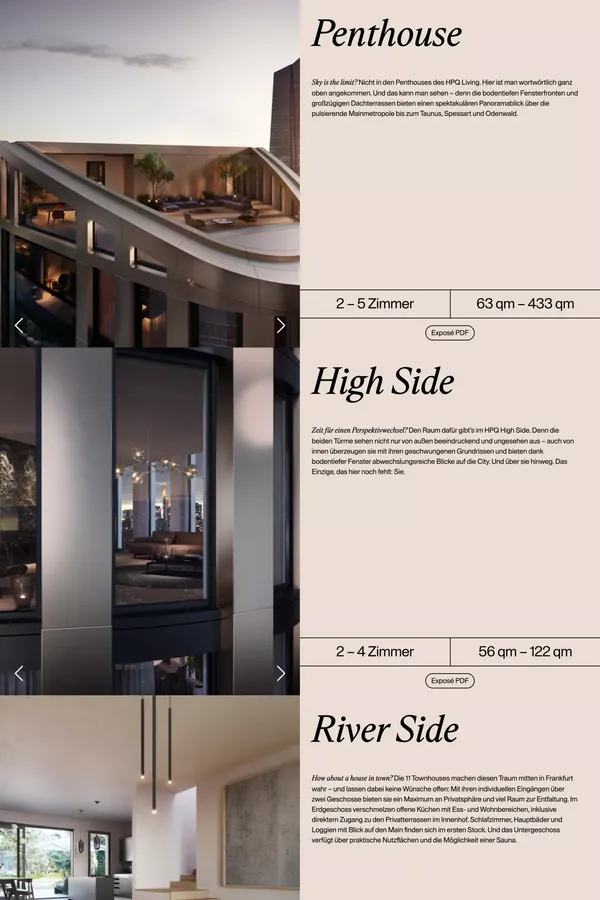 HPQ Frankfurt - Landing design inspiration