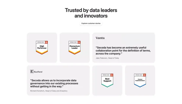 The Unified Data Governance Platform | Secoda - Landing design inspiration