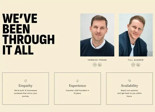 Uplift Founders - Coaching & Mentoring for Startups - Landing design inspiration