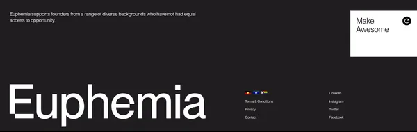 Euphemia | Making Australia’s startup scene Awesome - Landing design inspiration