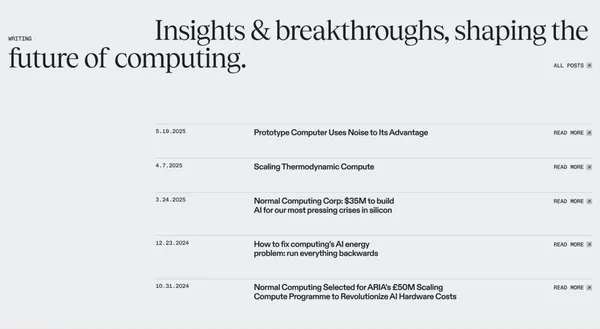 Normal Computing - Landing design inspiration