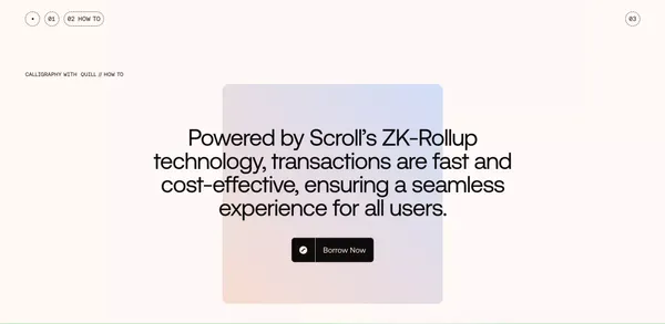 Quill Finance ⧫ Decentralized Liquidity Protocol on Scroll - Landing design inspiration