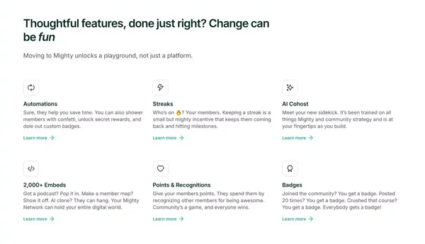 Mighty Networks | Community Platform, Courses & Memberships - Landing design inspiration