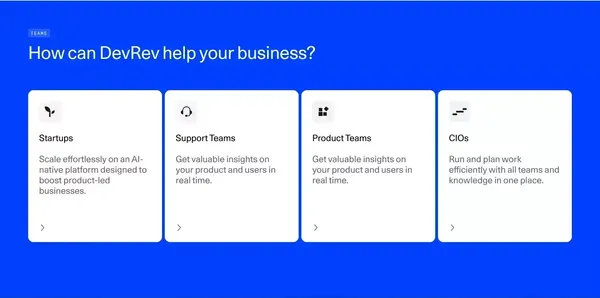 DevRev: Conversational AI at work - Landing design inspiration