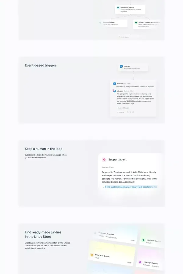 Lindy.ai — Meet Your AI Assistant - Landing design inspiration