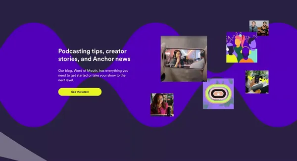 Anchor - The easiest way to make a podcast - Landing design inspiration