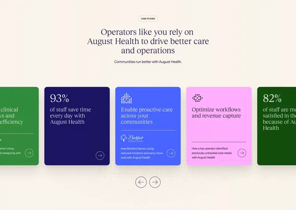 August Health - The EHR platform caregivers love - Landing design inspiration