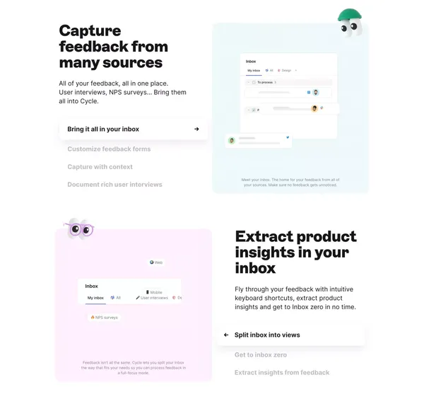 Cycle | Where product folks get stuff done - Landing design inspiration