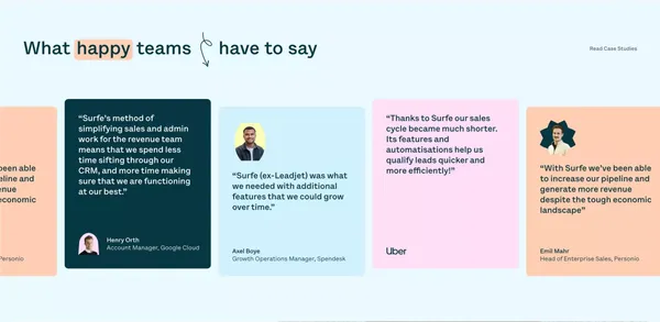 SURFE - Connect your CRM with LinkedIn in 60 seconds - Landing design inspiration