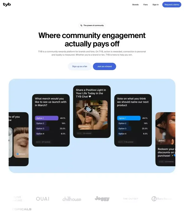 Community Rewards Platform | TYB - Landing design inspiration