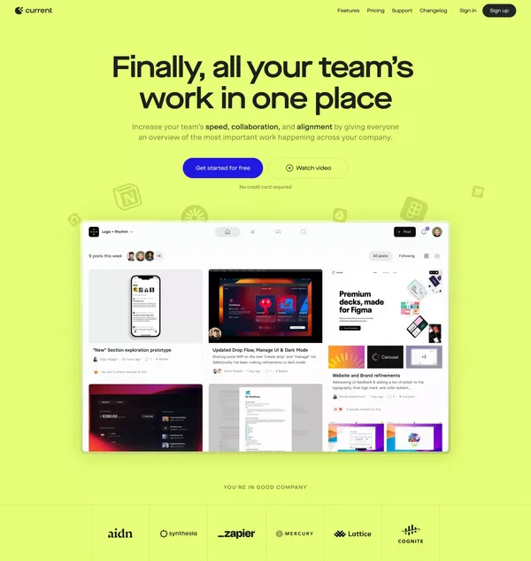 Current - Landing design inspiration