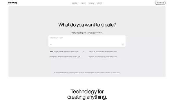 Runway | Tools for human imagination. - Landing design inspiration