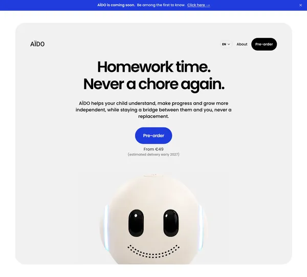 AÏDO — Apprendre à apprendre, à hauteur d’enfant. - Landing design inspiration