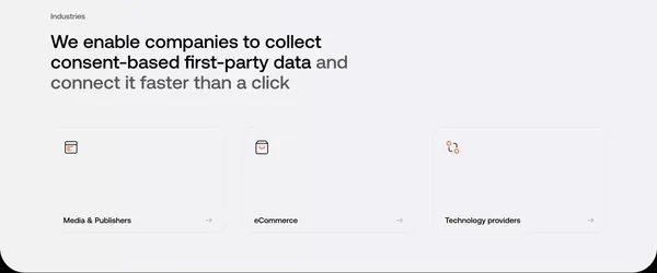 Gravito Ltd - Real-Time Identity Resolution & Consent Management - Landing design inspiration