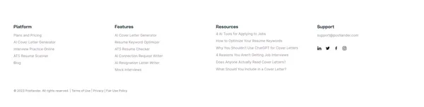 Postlander | AI Cover Letter Generator, Resume Keyword Checker - Landing design inspiration