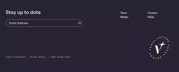 Voyage Foods | Future-proofing your favorite food and drink - Landing design inspiration