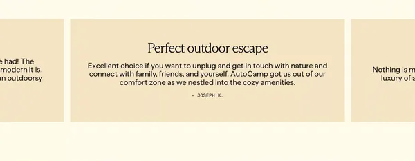 AutoCamp | Luxury Airstreams and Outdoor Glamping - Landing design inspiration
