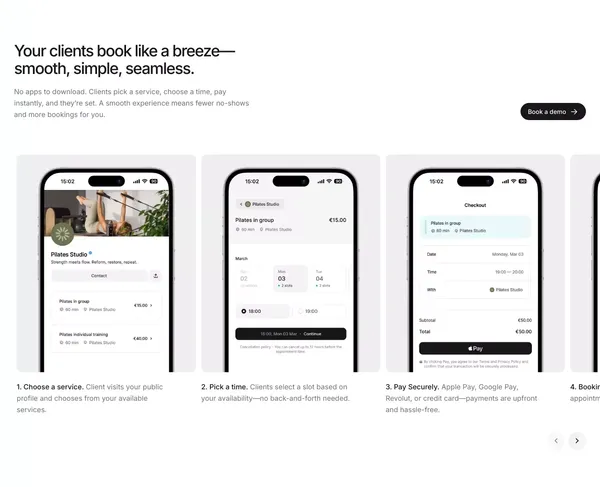 Online Appointment Scheduling Software — time2book·me - Landing design inspiration